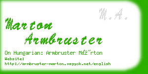 marton armbruster business card